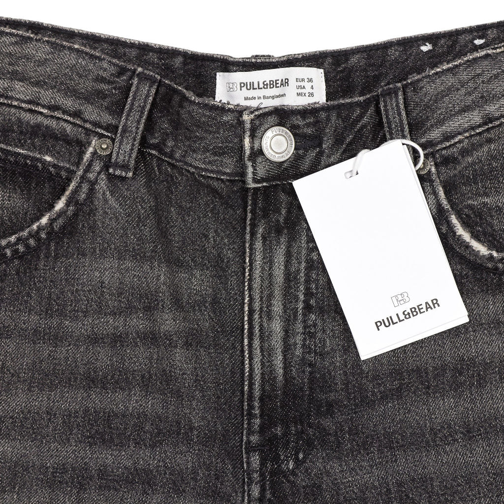Pull & Bear Black Denim Bermuda Shorts