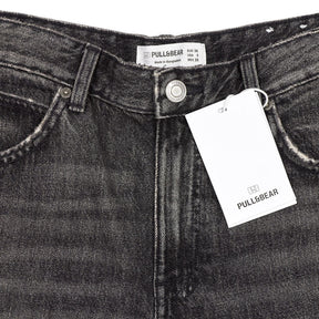 Pull & Bear Black Denim Bermuda Shorts