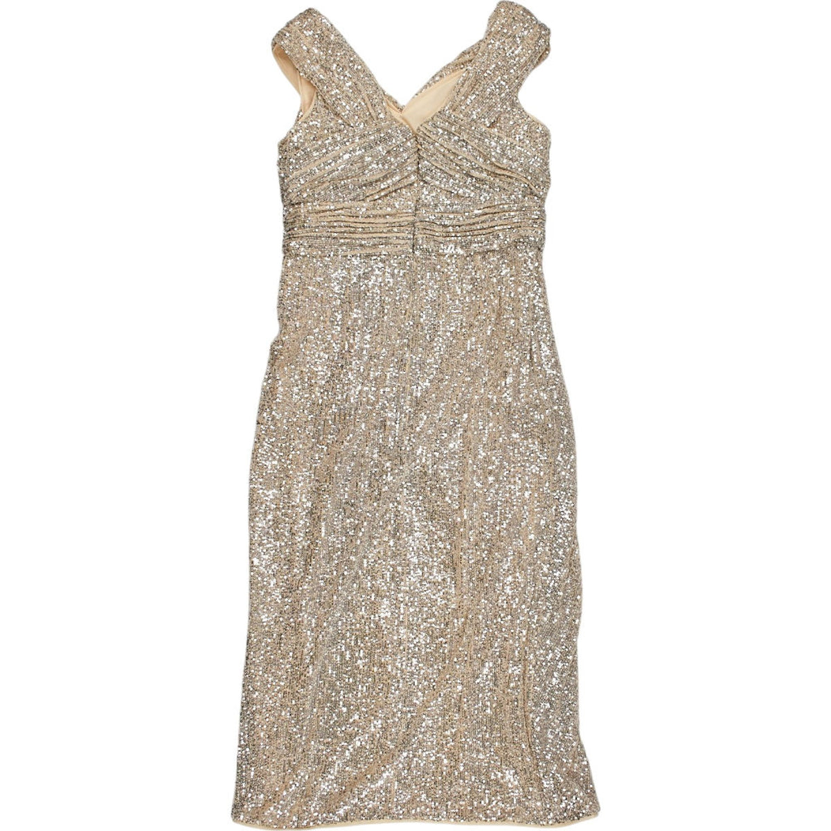 Self-Portrait Silver Sequin Off-Shoulder Midi Dress