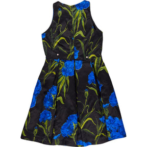 Marc Angelo Black Blue Floral Dress