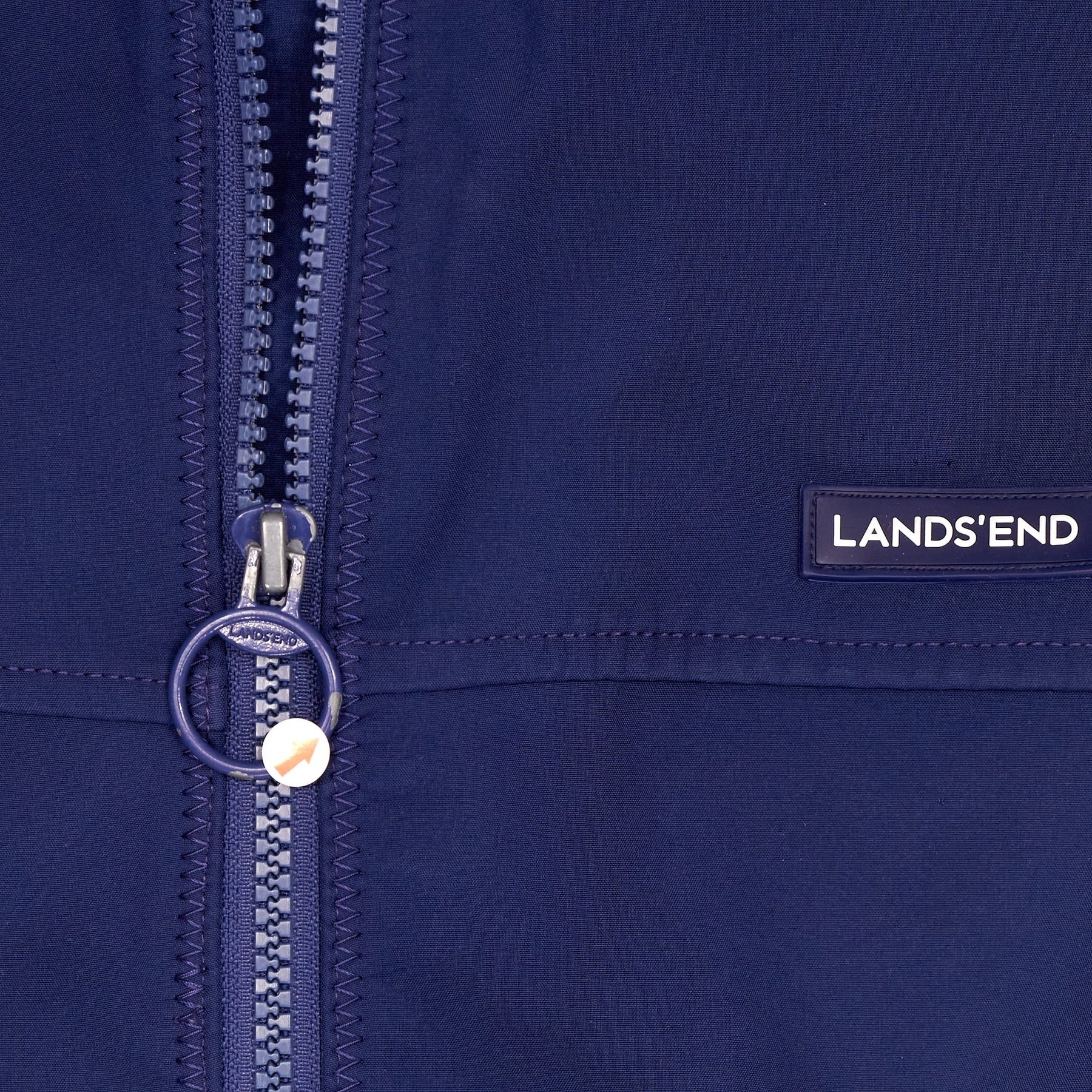 Lands' End Blue Jacket with Zip Closure
