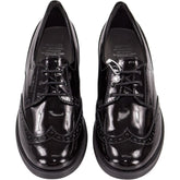 Geox Black Patent Leather Brogues