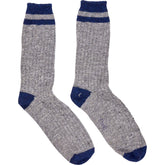 Drakes Grey Blue Ribbed Socks