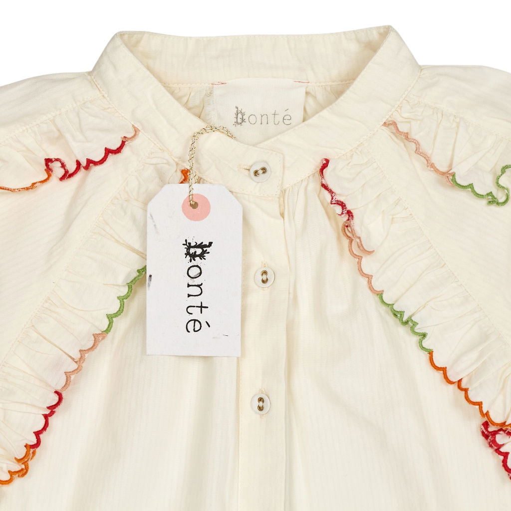 Bonte Ecru Alice Shirt with Ruffle Trim