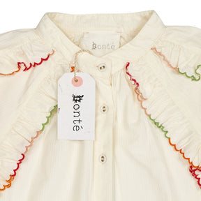 Bonte Ecru Alice Shirt with Ruffle Trim