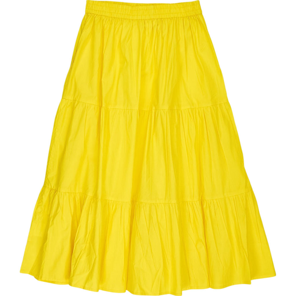 Pink City Prints Yellow Cotton Midi Skirt