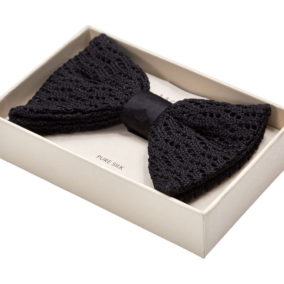 Moss Black Pure Silk Bow Tie