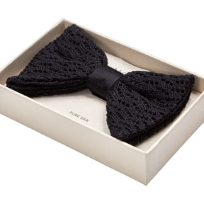 Moss Black Pure Silk Bow Tie