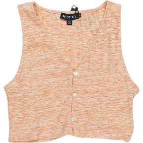 Motel Orange Ribbed Crop Top
