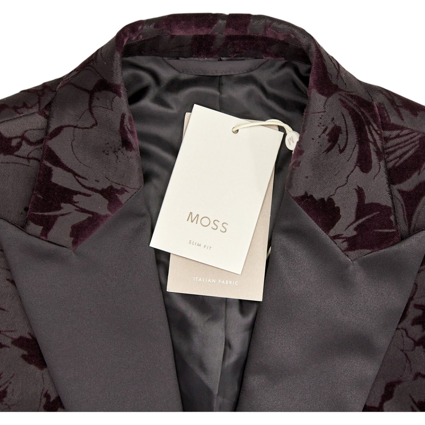 Moss Slim Fit Black /Burgundy Floral Jacket