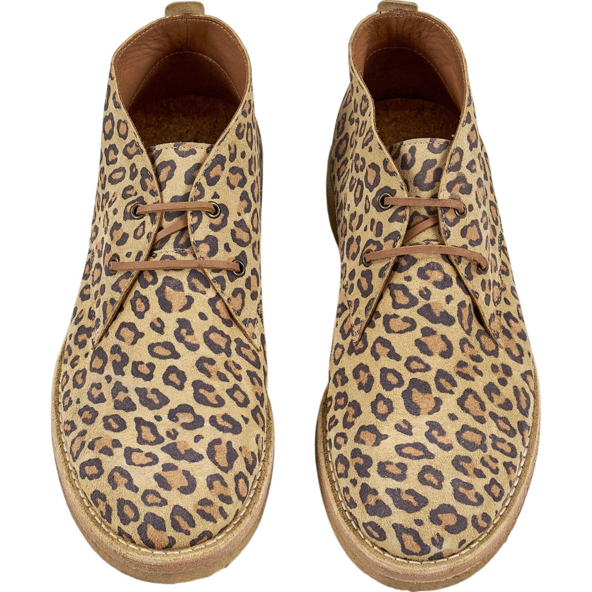 YMC Leopard Print Suede Desert Boots