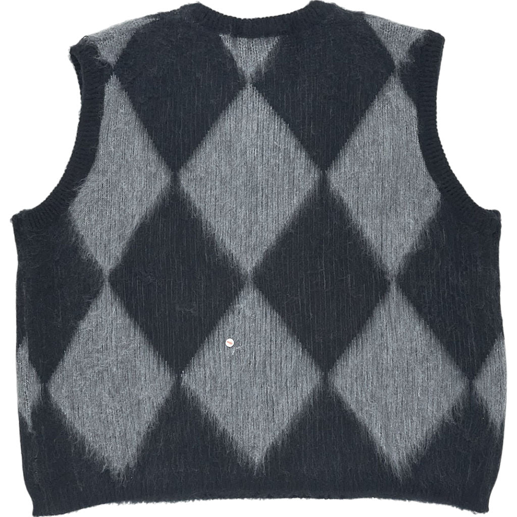 Motel Grey Black Argyle Arisa Vest