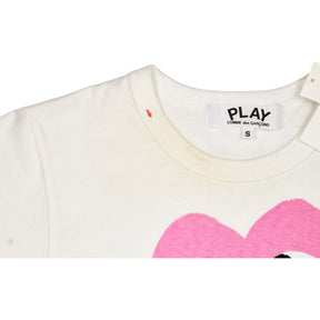 Comme des Garçons White Pink Heart T-Shirt