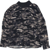 Wyse Camo Print Long Sleeve Top