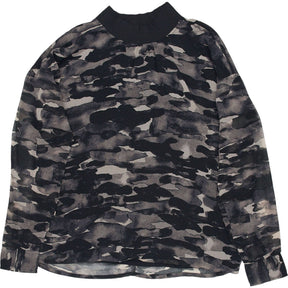 Wyse Camo Print Long Sleeve Top