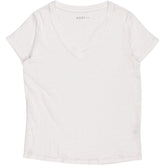 NRBY White Linen V-Neck T-Shirt