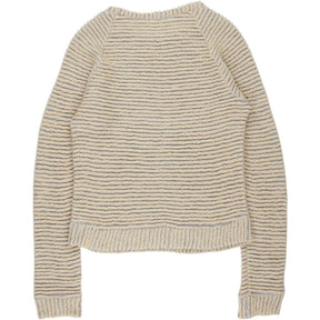 L'Agence Beige Striped Knit Sweater