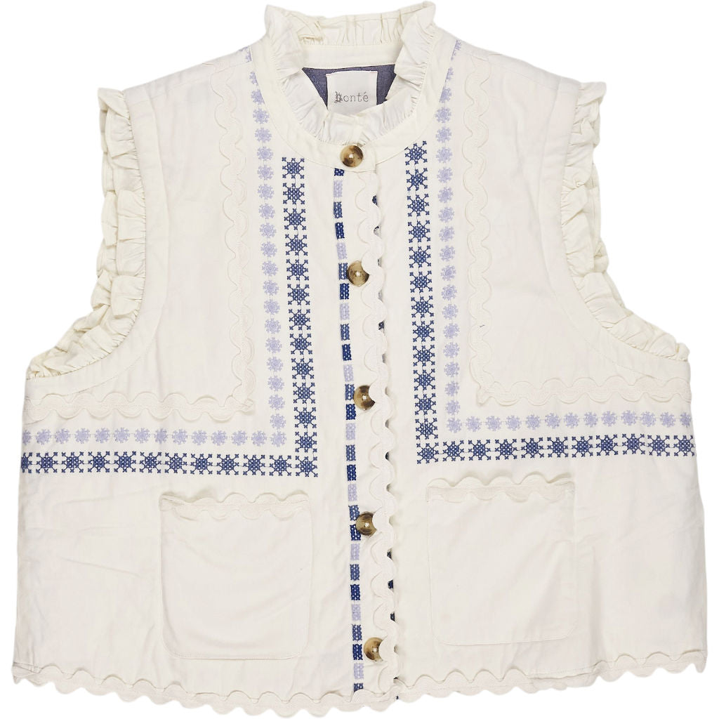 Bonté Ecru Blue Gwen Gilet