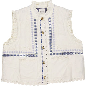 Bonté Ecru Blue Gwen Gilet