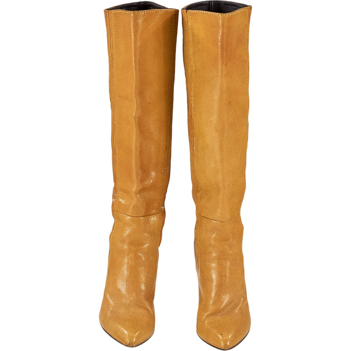 Dolce & Gabbana Yellow Leather Knee-High Boots EU 36