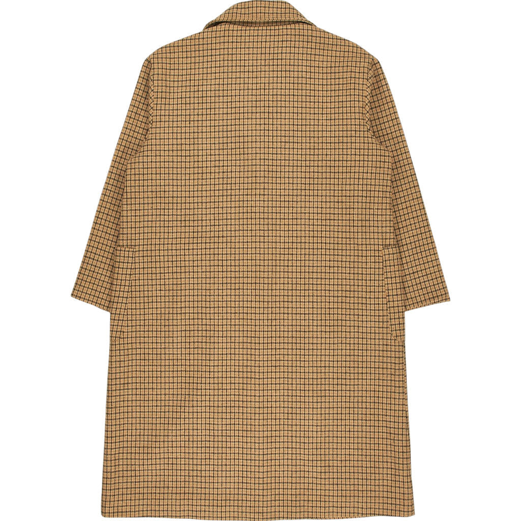 Motel Brown Check Houndstooth Duster Coat