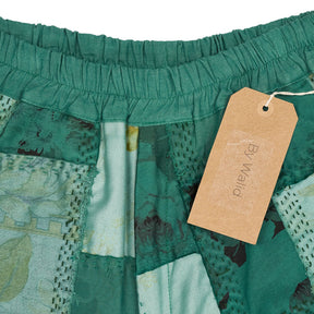 By Walid Green Patchwork Shorts