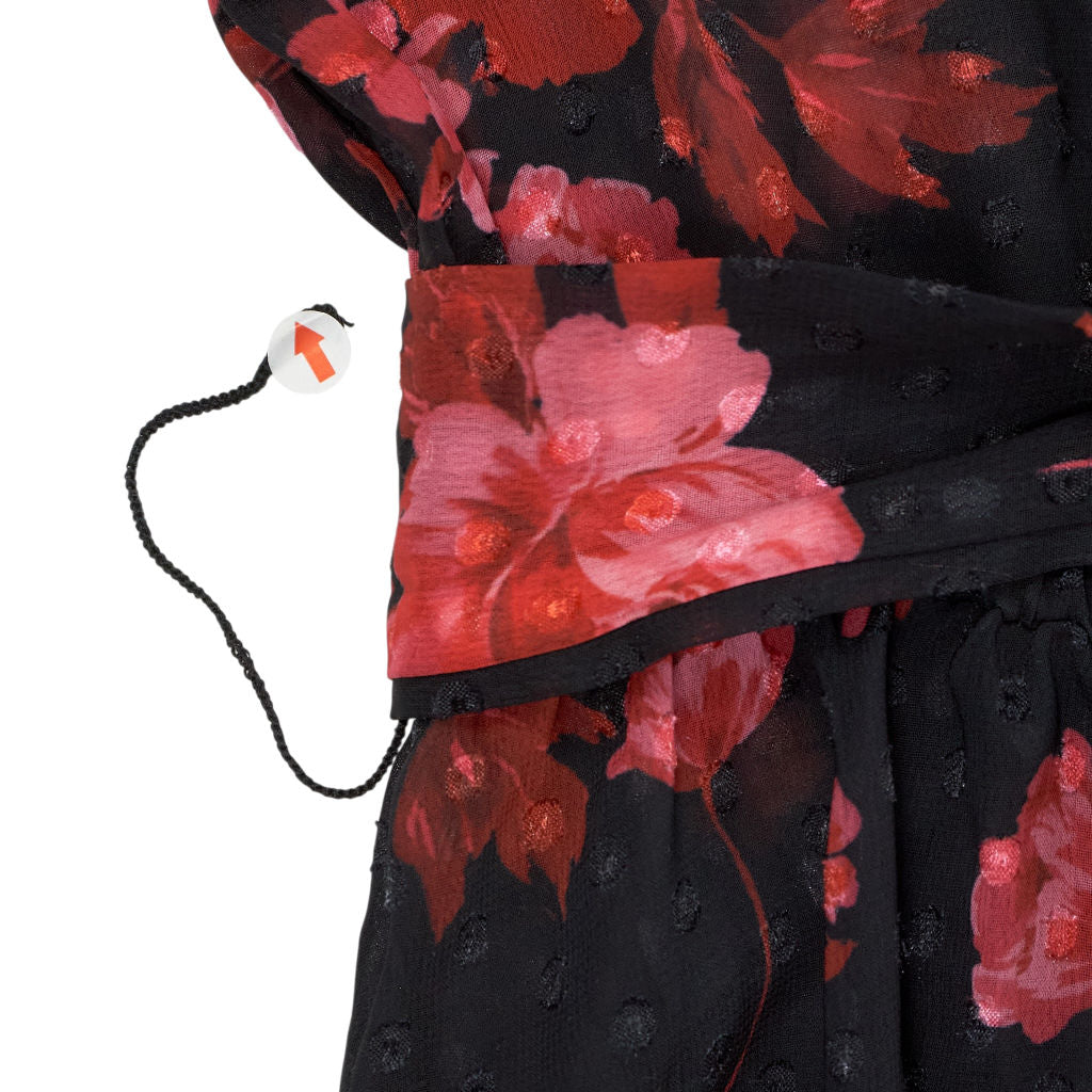 Karen Millen Black Red Floral Mini Dress