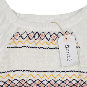 Bonté White Claude Embroidered Top