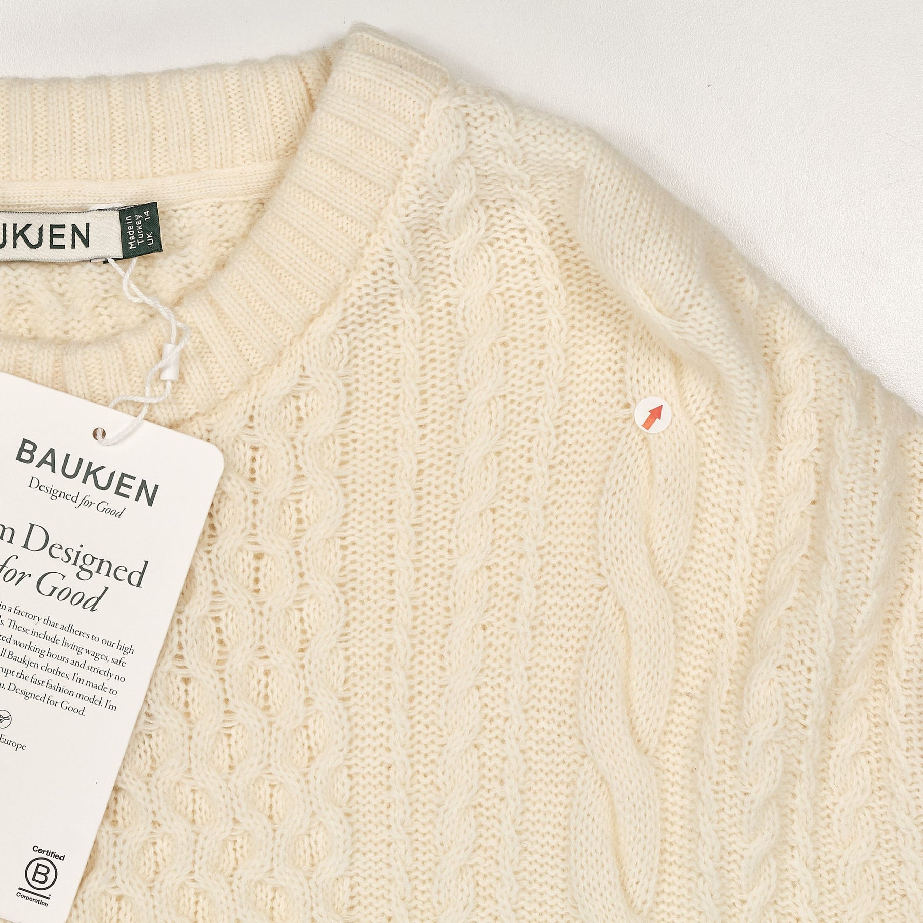 Baukjen Cream Cable Knit Jumper