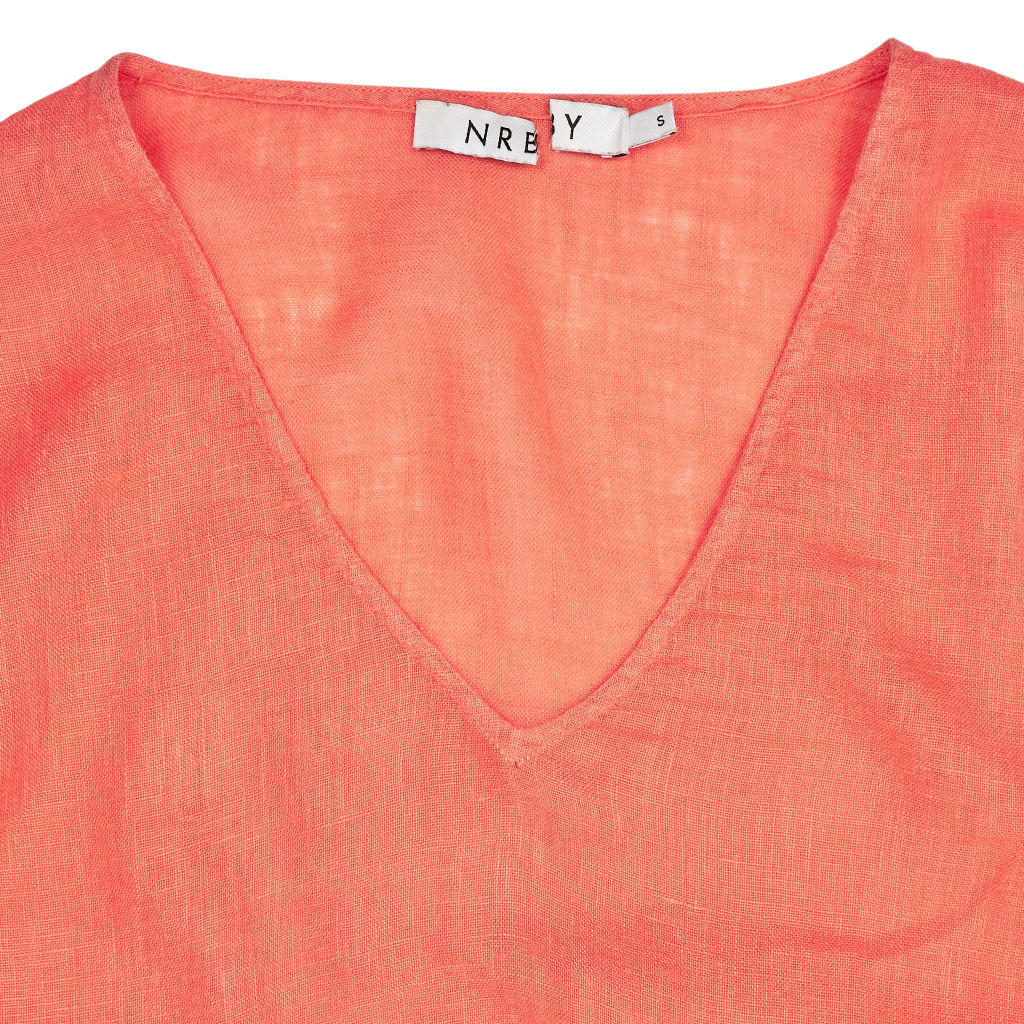 NRBY Coral Linen Dress