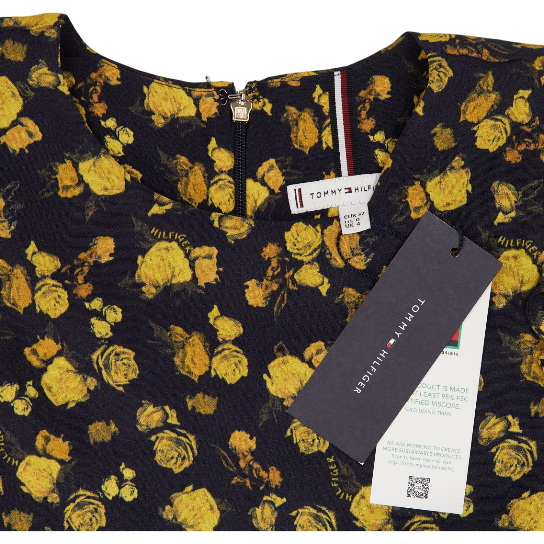 Tommy Hilfiger Yellow Floral Print Dress