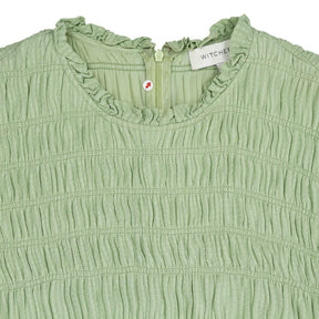 Witchery Green Smocked Midi Dress