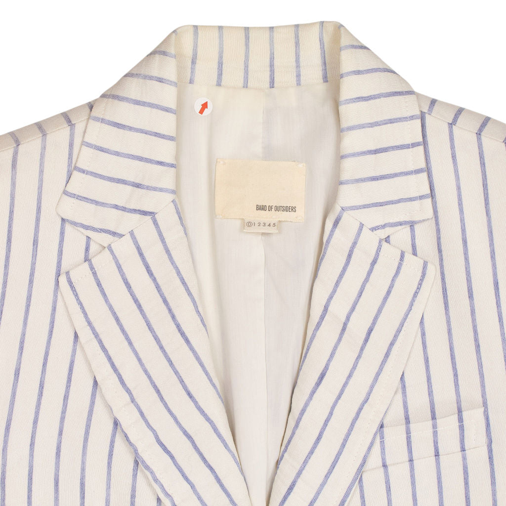 Band of Outsiders White Blue Striped Blazer