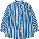 Pink City Prints Blue Striped Cotton Shirt