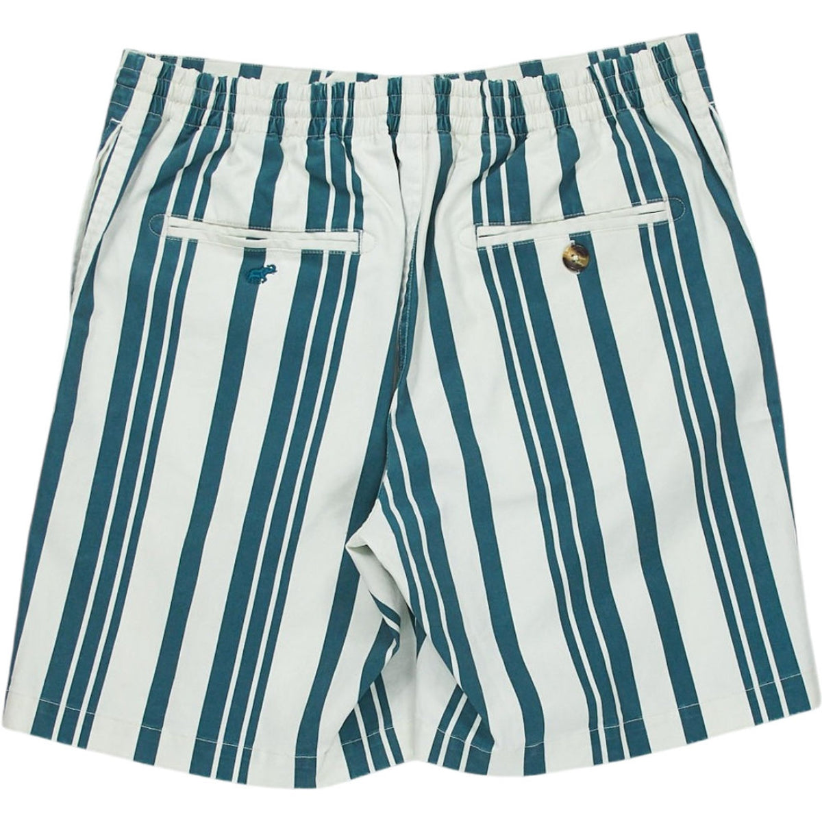Beaufort & Blake White Green Striped Shorts