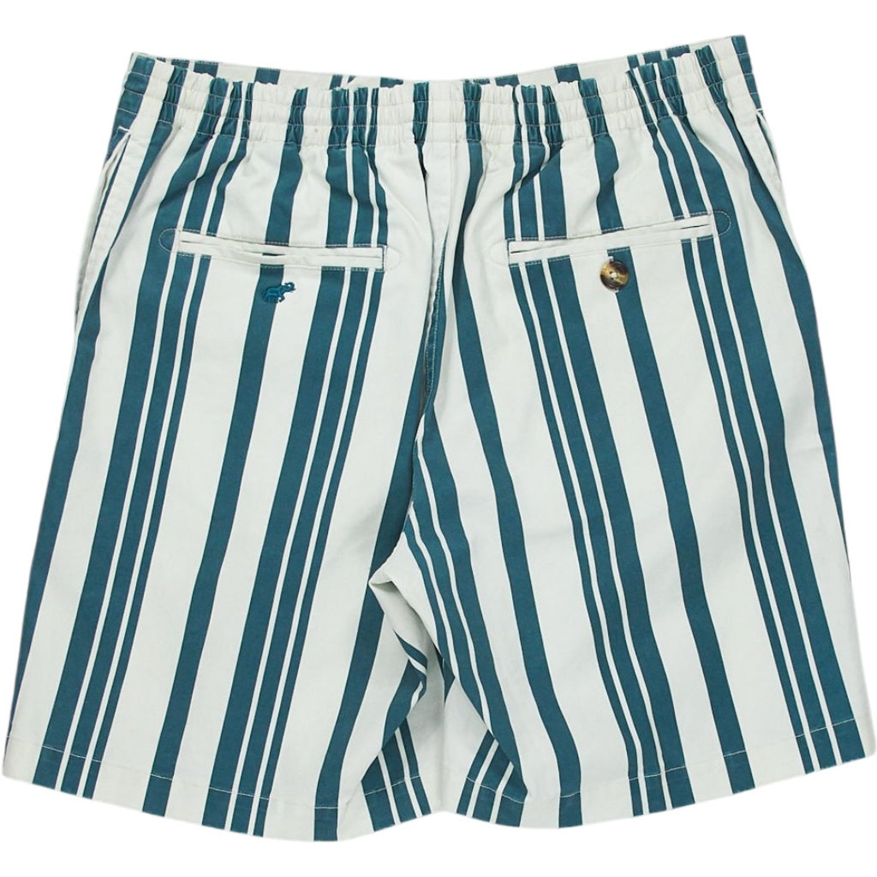 Beaufort & Blake White Green Striped Shorts