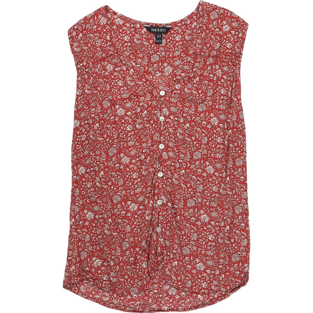 Baukjen Red Floral Sleeveless Top