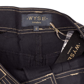 Wyse Black Cara Cotton Trousers