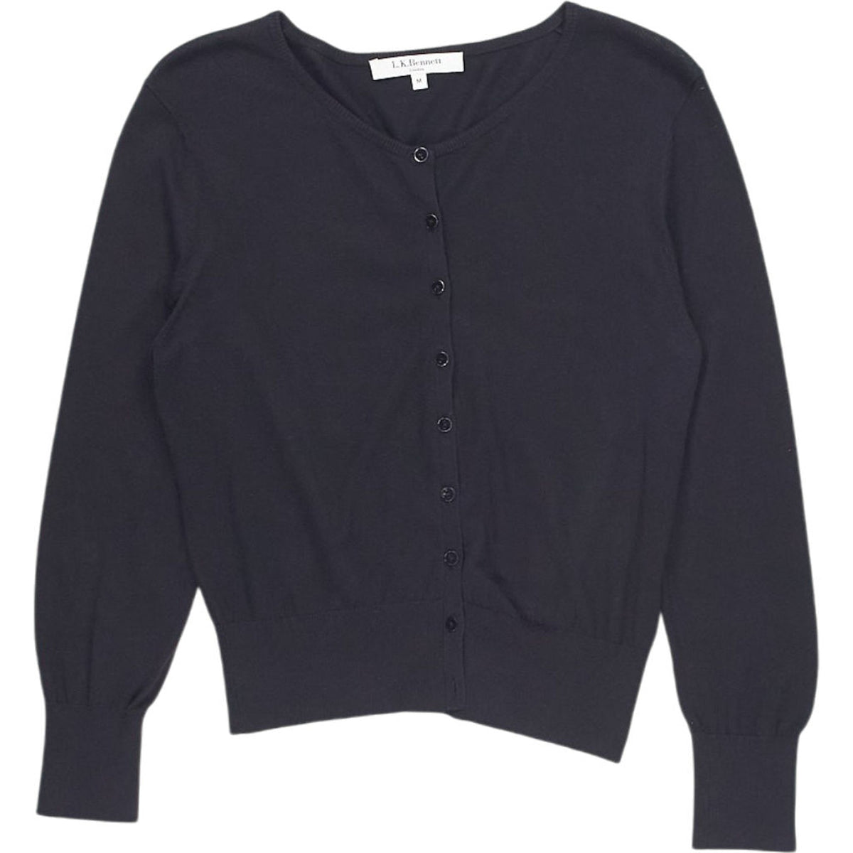 L.K. Bennett Black Silk Cotton Cardigan