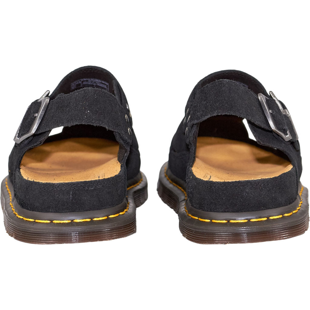 Dr. Martens Black Plush Suede Sandals
