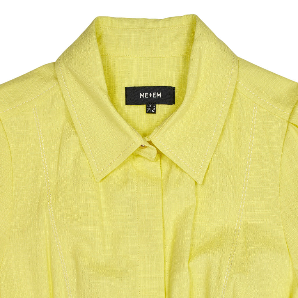 ME+EM Yellow Pleated Midi Dress