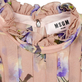 MSGM Pink Floral Midi Dress