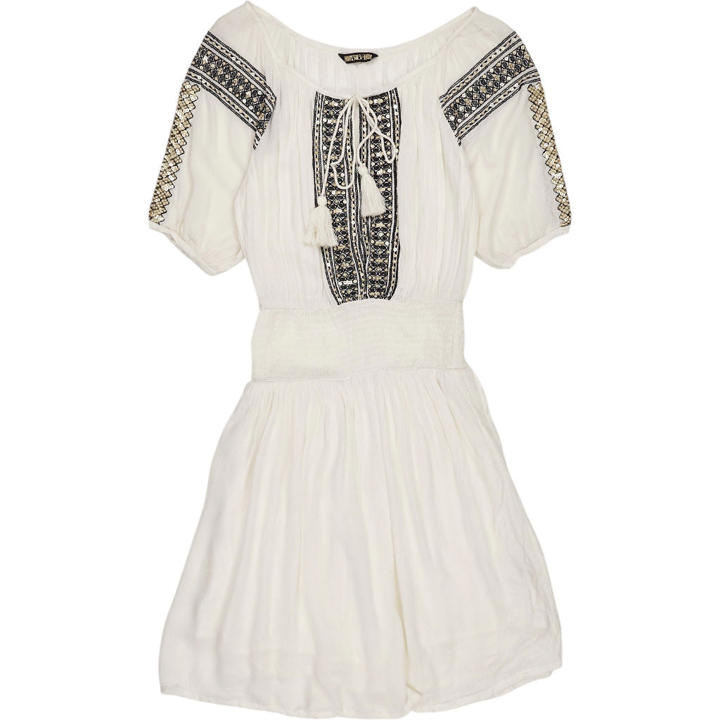 Biba White Embroidered Boho Dress