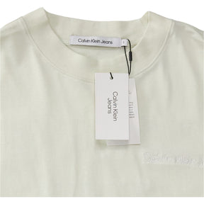 Calvin Klein Jeans Cream Cotton Embroidered T-Shirt