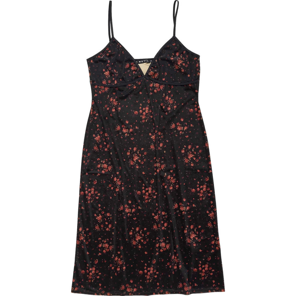 Motel Black Floral Velvet Dress