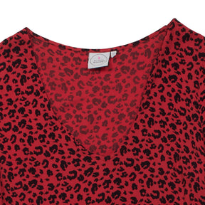Scamp & Dude Red Leopard Print Midi Dress