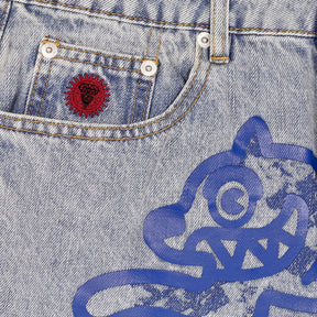 Icecream Light Blue Snakeskin Running Dog Jeans