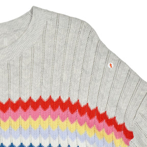 Hush Pale Grey Marl Novie Rainbow Stripe Jumper