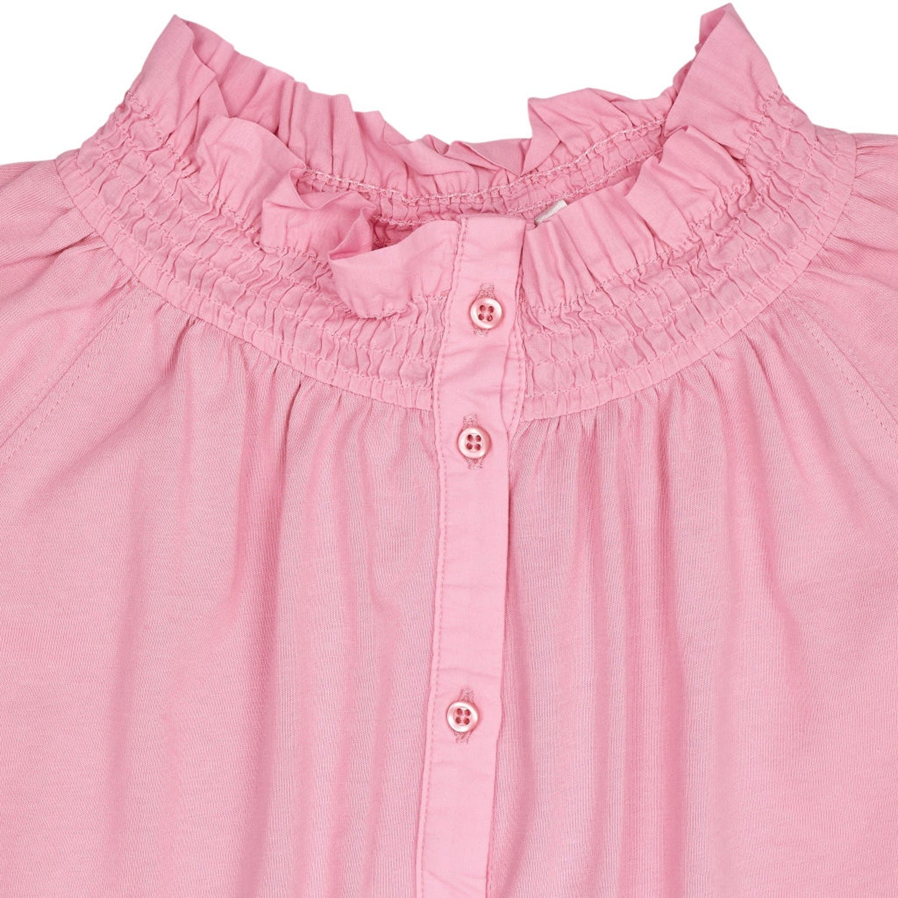 NRBY Pink Ruffle Neck Blouse