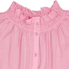 NRBY Pink Ruffle Neck Blouse